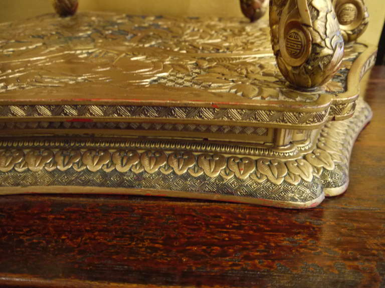 Carved and Gilded Lacquer Table In Good Condition In New York, NY