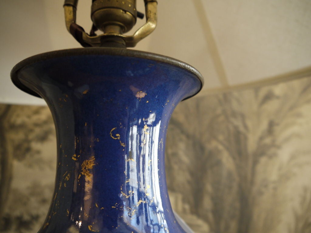 Cobalt Blue Chinese Vase, as Lamp For Sale 1