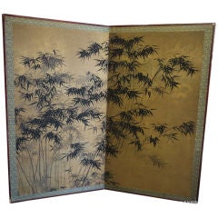 Large Japanese screen with bamboo design
