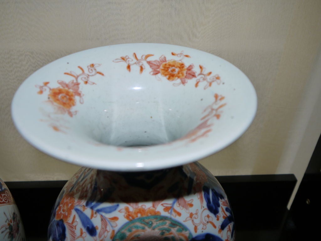 Japanese Pair of Imari Vases For Sale