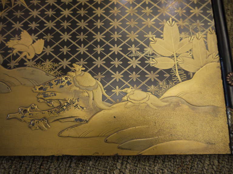 19th Century Japanese Lacquer Wall Plaque 1