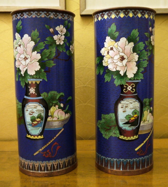 Pair of Cloisonne Vases