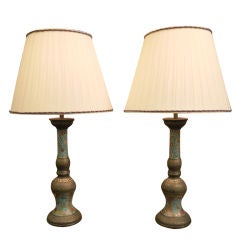 Pair of Japanese candlesticks, as lamps