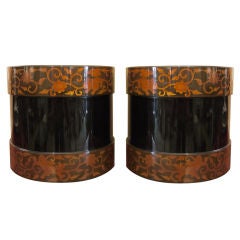 Pair of Japanese Lacquer Hibachis 1