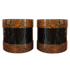 Pair of Japanese Lacquer Hibachis