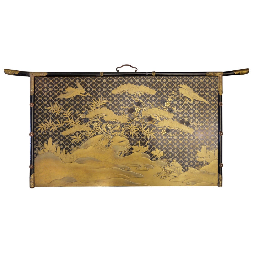 19th Century Japanese Lacquer Wall Plaque