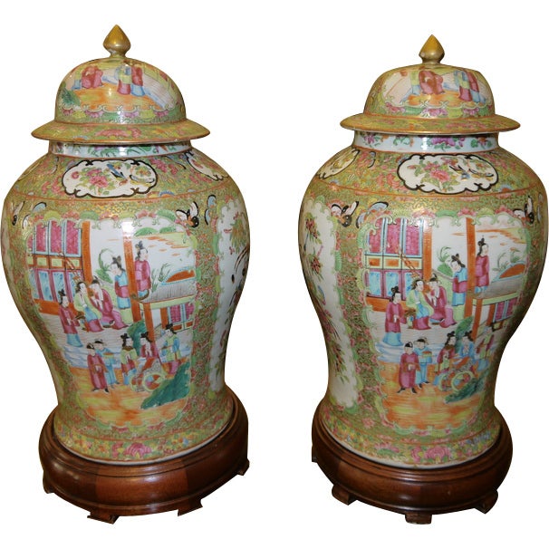 Pair of Antique Chinese Temple Jars For Sale