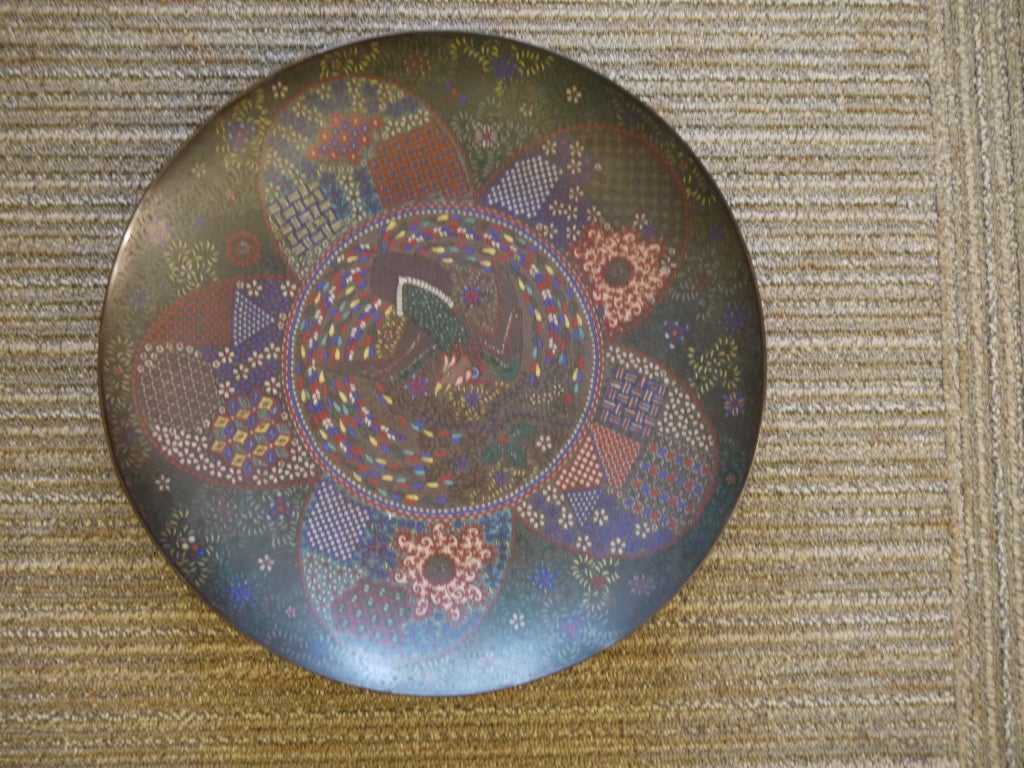 Japanese Pair of 19th century cloisonne chargers