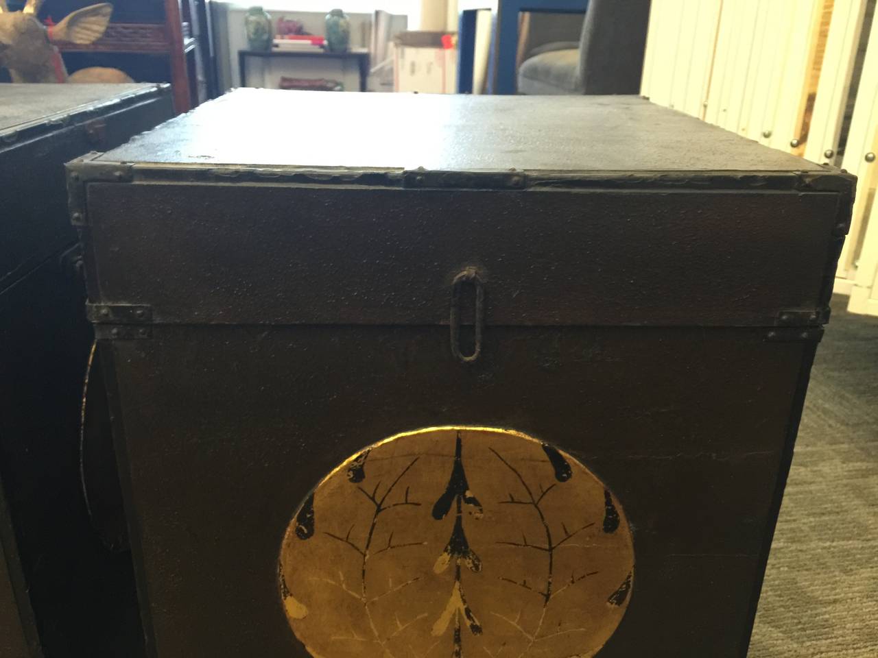Leather Pair of Japanese Samurai Armor Boxes