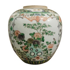 19th Century Chinese Famille Verte Jar