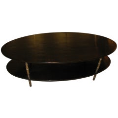 Gracie Oval Two Tier Lacquer Table