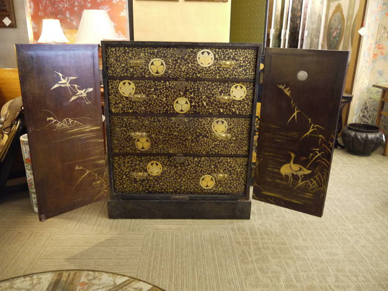 Dramatic Japanese Lacquer Cabinet In Good Condition In New York, NY