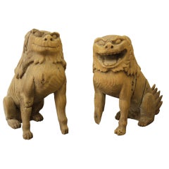 Antique Pair of Japanese Koma Inu Figures