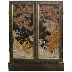 Dramatic Japanese Lacquer Cabinet