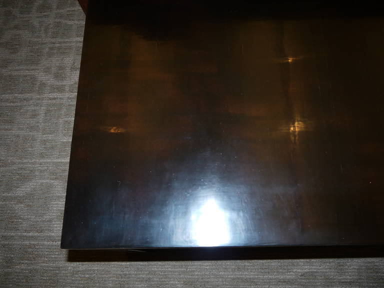 20th Century Vintage Gracie Black Lacquer Parsons Coffee Table