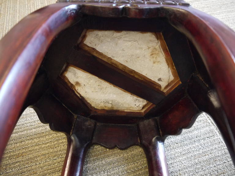 Pair of Antique Chinese Wooden Stools In Good Condition For Sale In New York, NY
