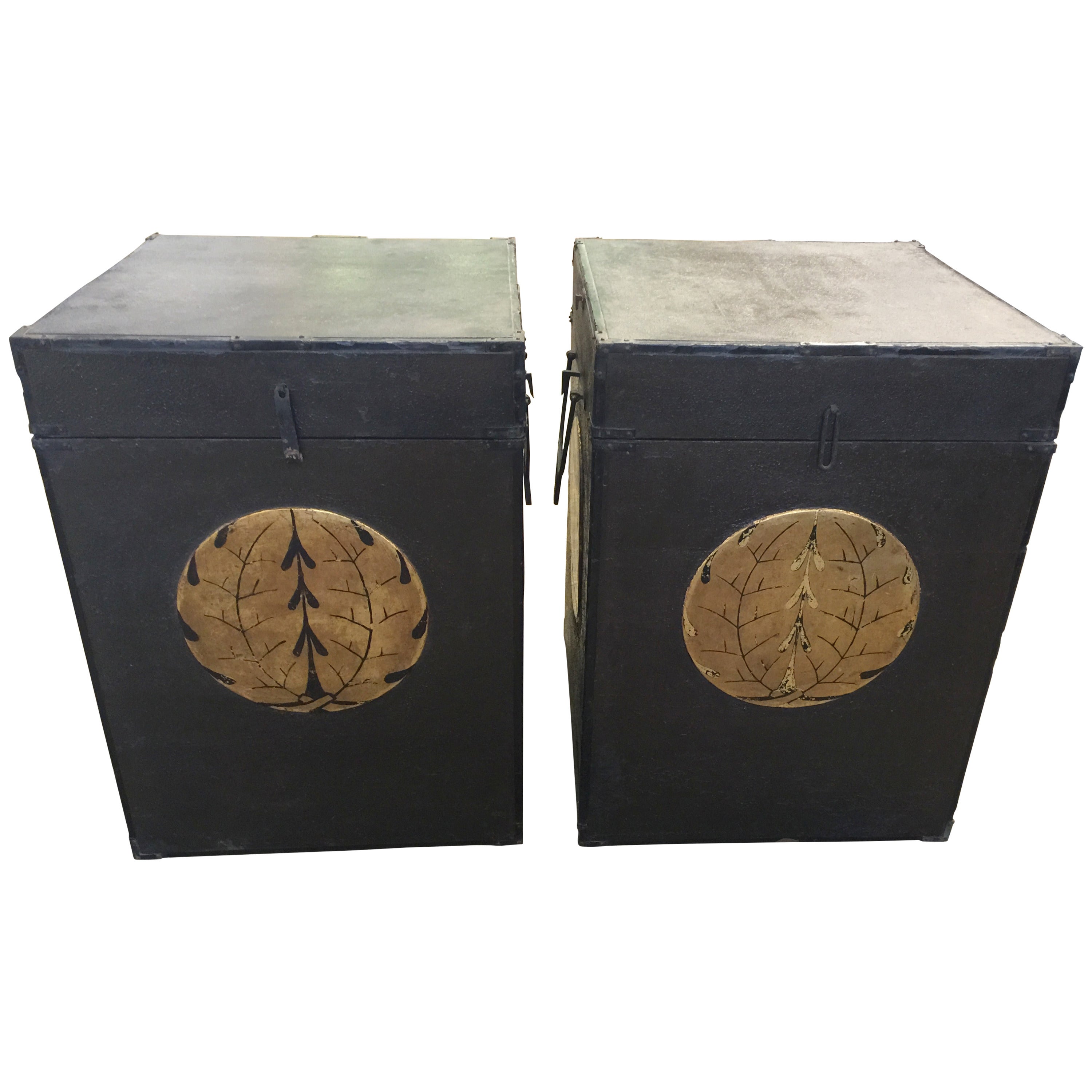 Pair of Japanese Samurai Armor Boxes