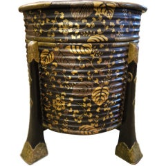 Large Round Japanese Lacquer Box