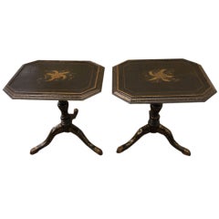 Pair of Chinese Black Lacquer Side Tables