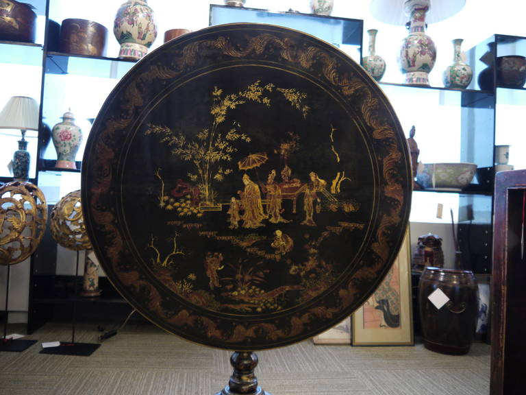 Chinese 19th Century Chinoiserie Tilt-Top Table