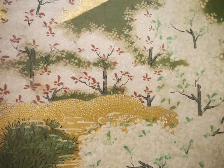 18th Century and Earlier Edo Period Six Fold Japanese Screen