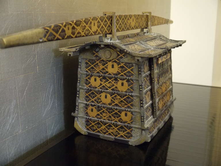 Lacquer Beautifully Detailed Model Palanquin For Sale