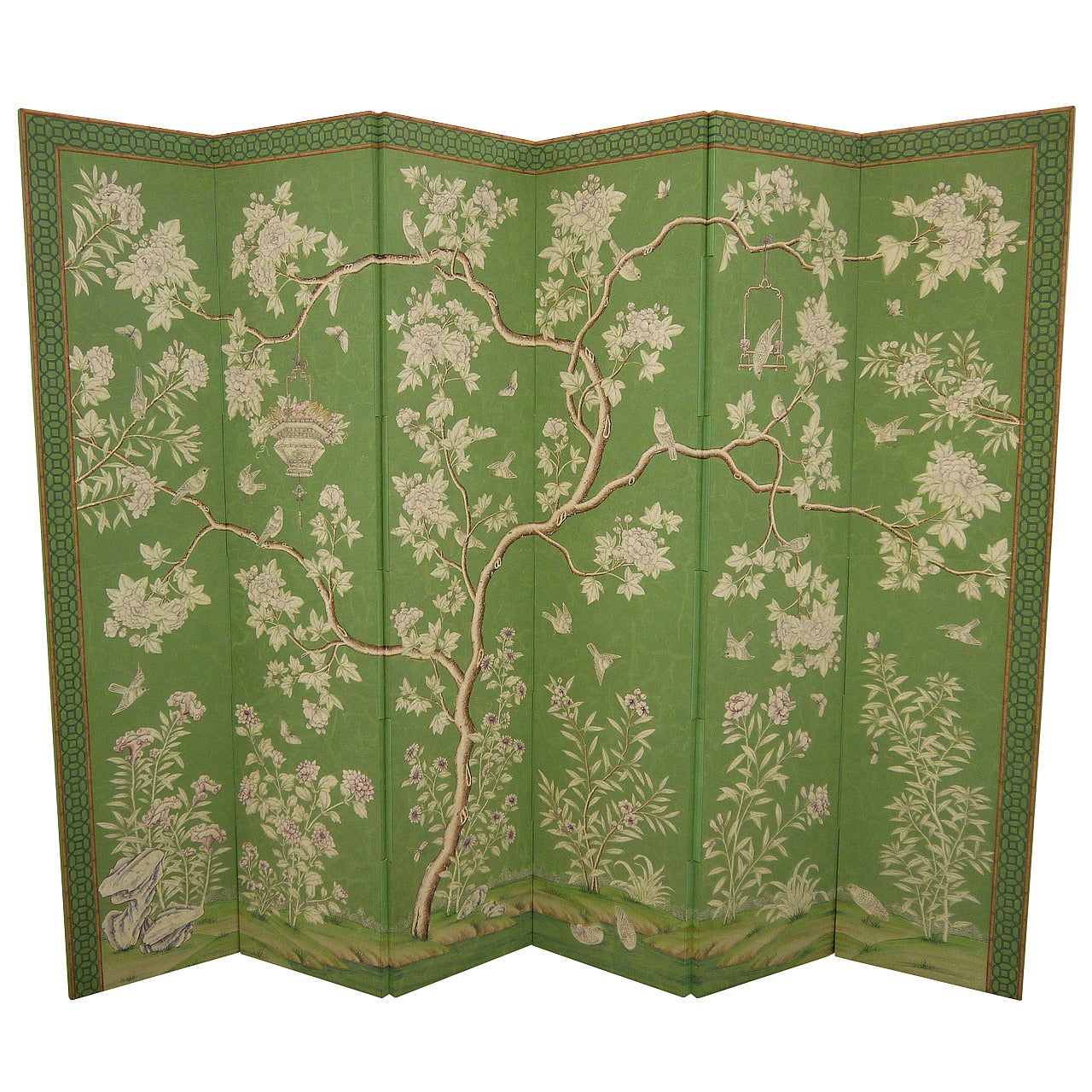 Gracie Handpainted Chinese Wallpaper Screen