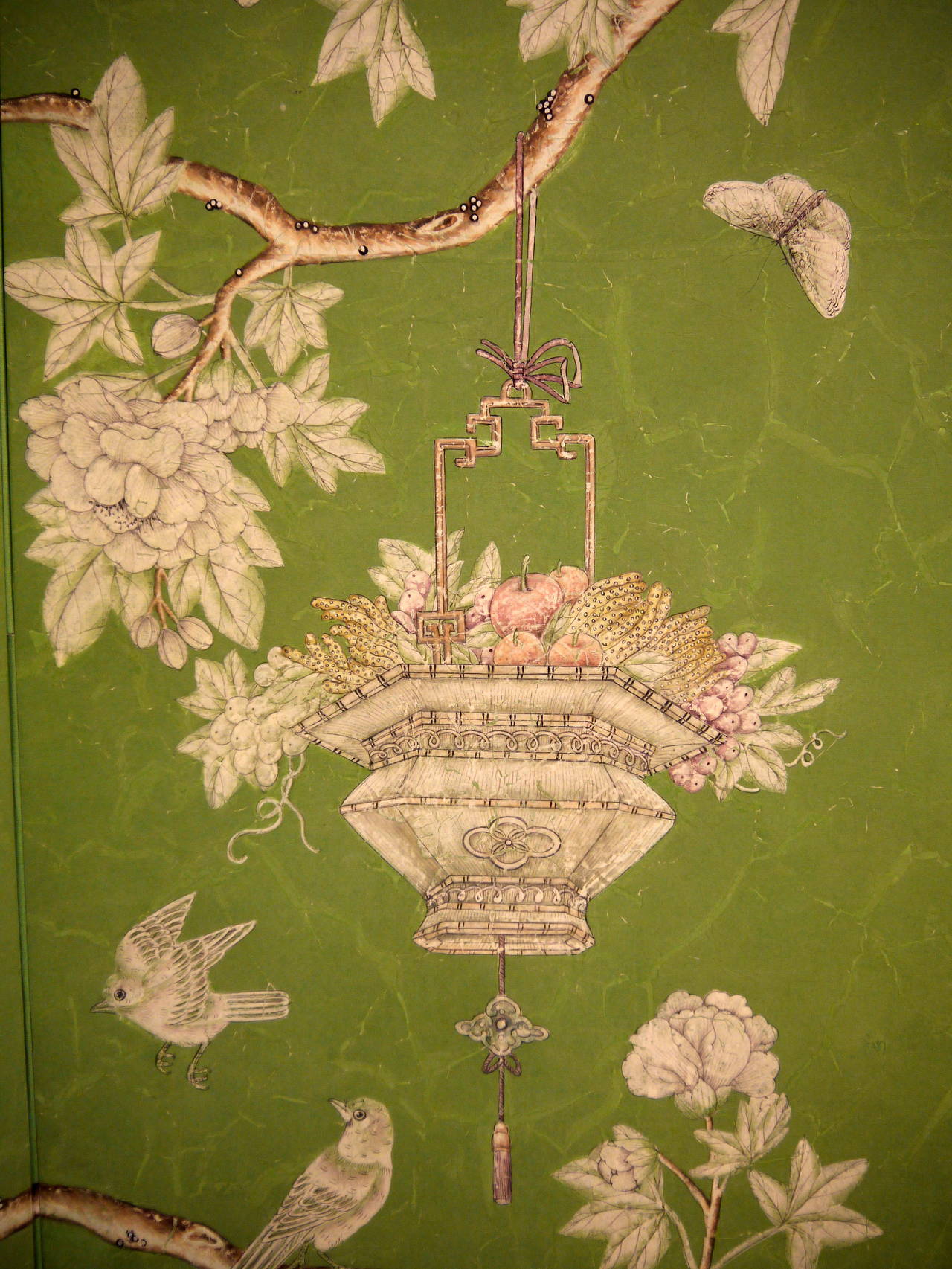 Gracie Handpainted Chinese Wallpaper Screen 1