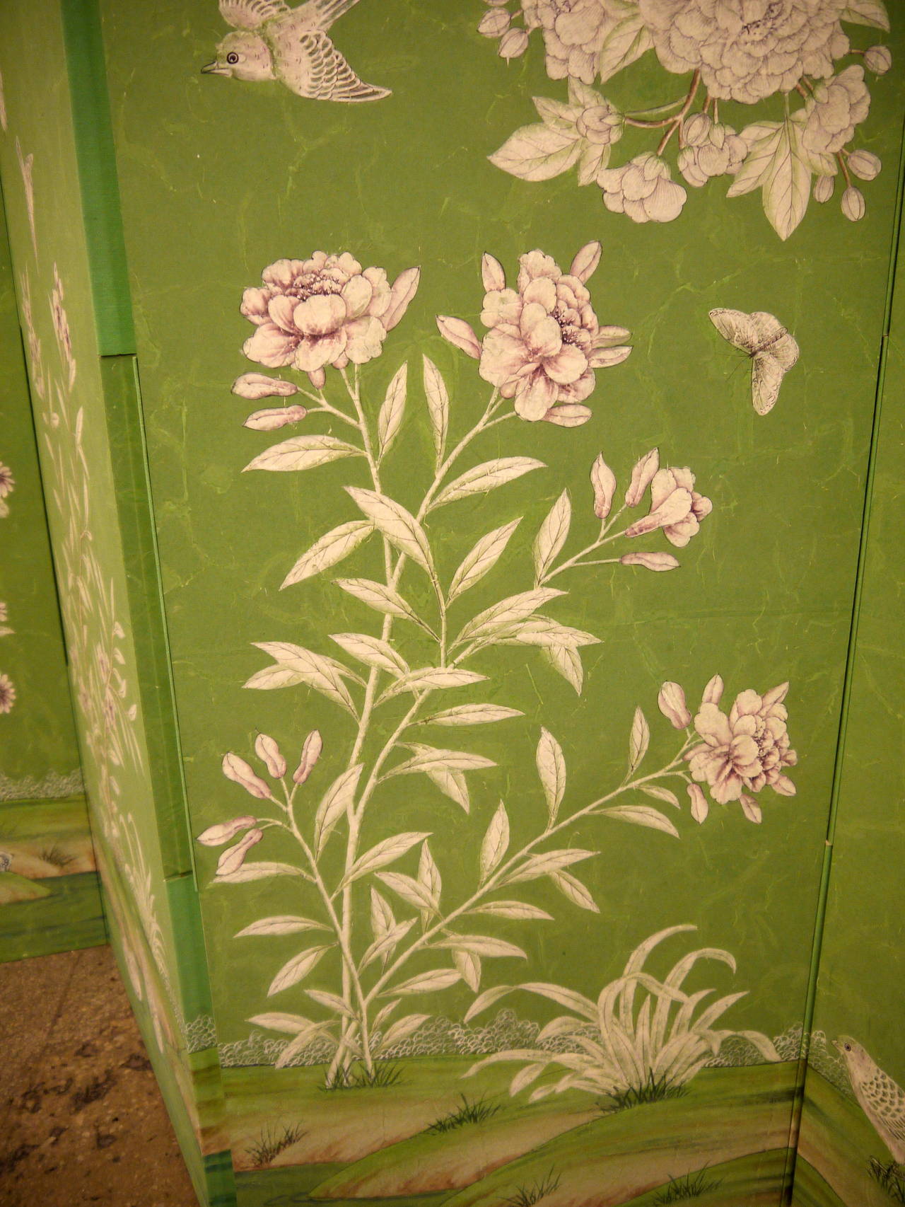 Gracie Handpainted Chinese Wallpaper Screen 4