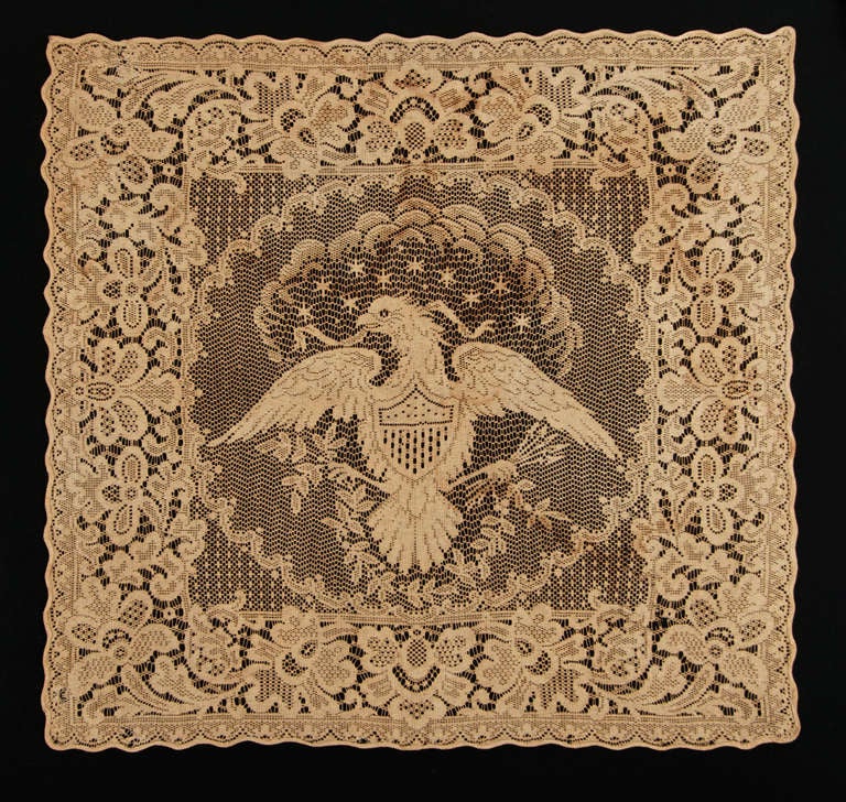 Leaver's Lace Table Cover With Patriotic Eagle 1876-1890's