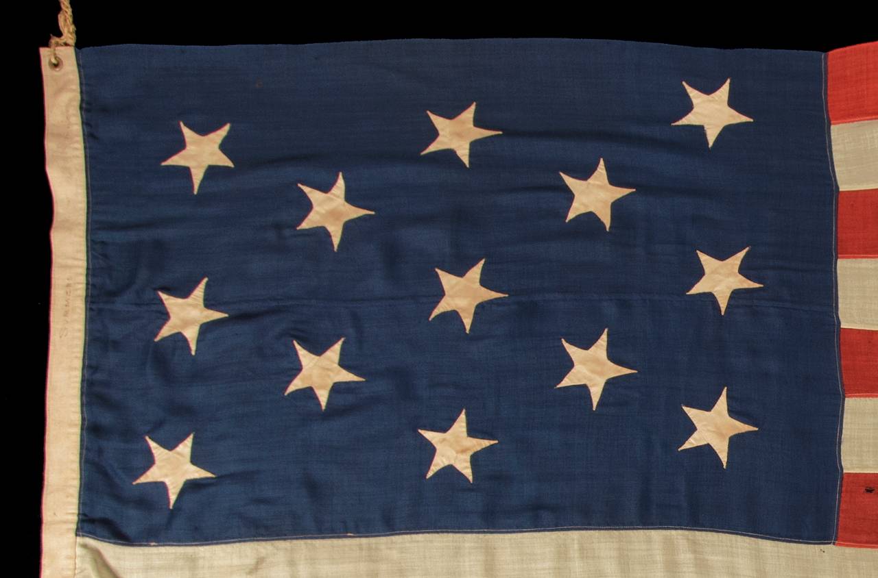 U.S Navy Small Boat Ensign Flag with 13 HandSewn Stars For Sale at 1stDibs