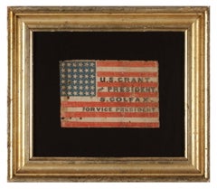 Rare Antique American Politcal Flag, 1868 Campaign of Ulysses S. Grant