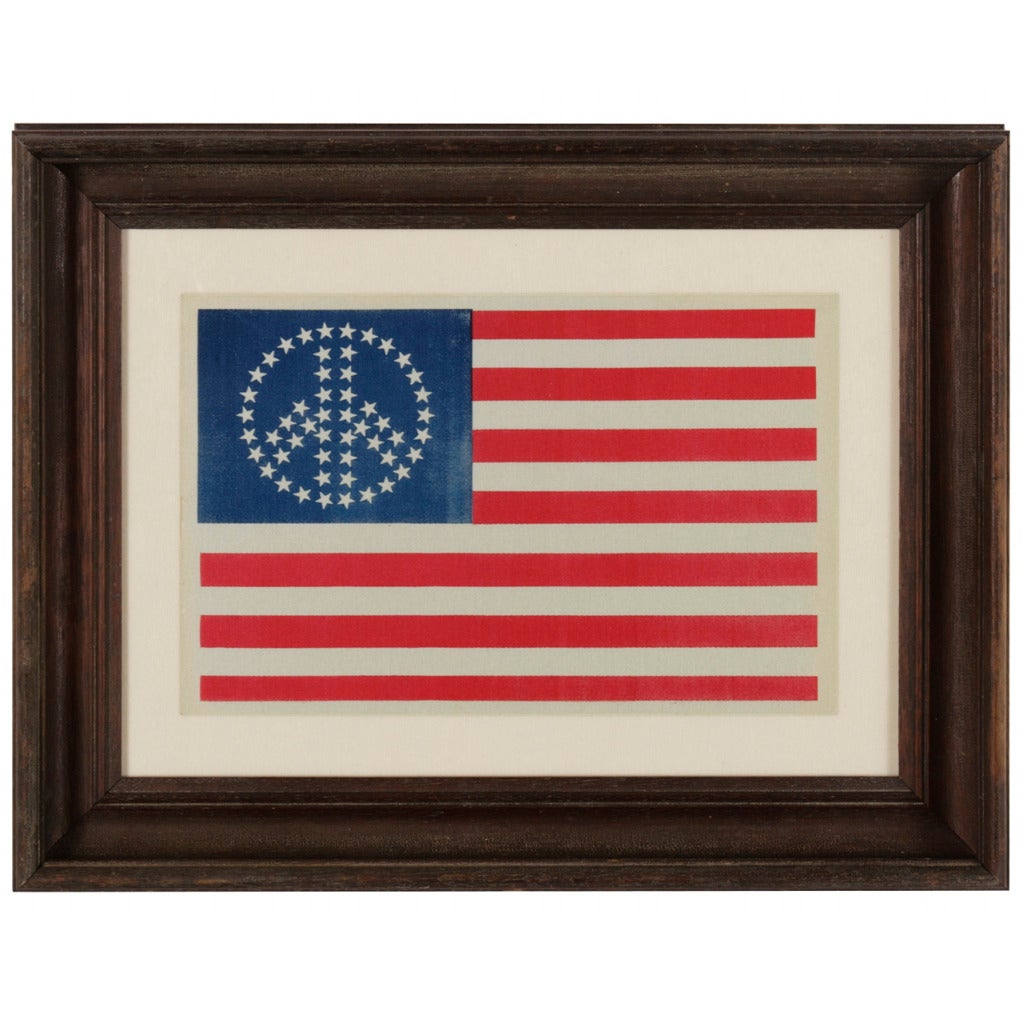 52 Star American Flag Cloth Jacket Emblem with Peace Symbol