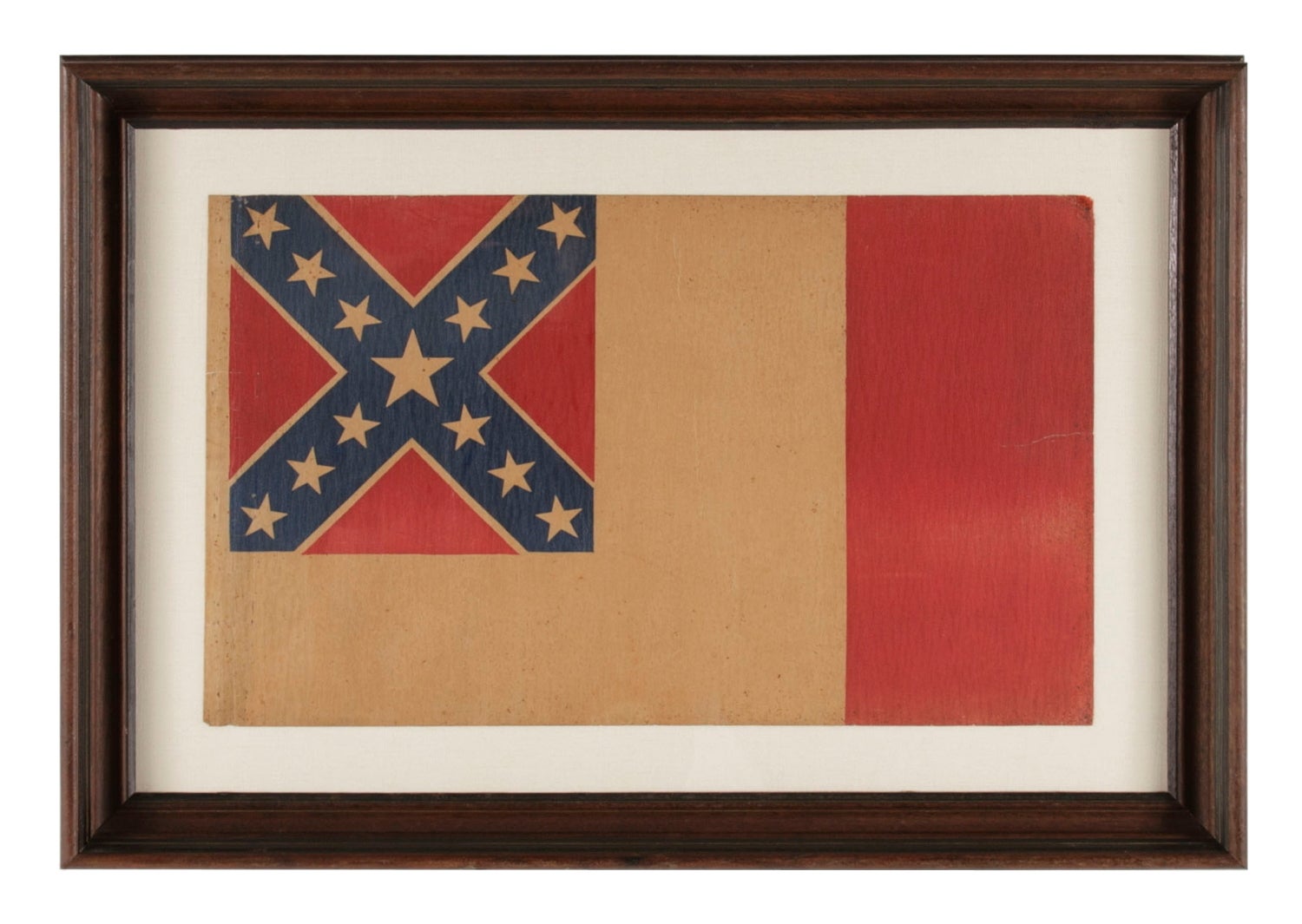 Unusual Confederate Flag in the 3rd National Format, Printed on Heavy Parchment, 1884-1910