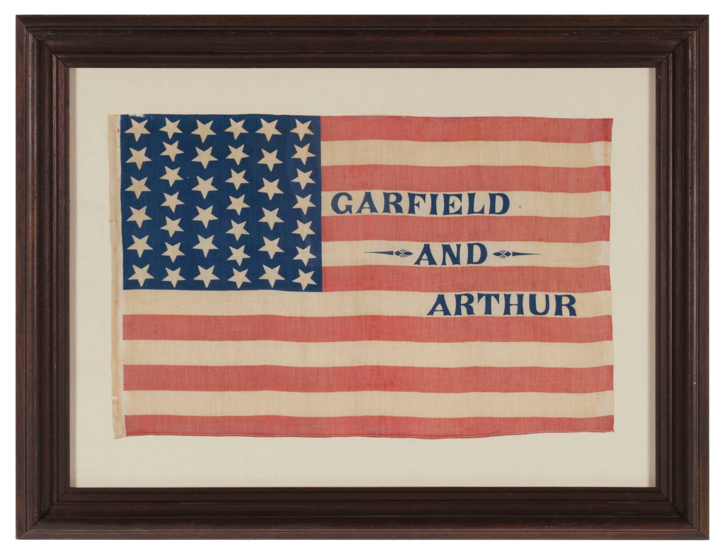 Rare Antique American Politcal Flag, 1880 Campaign of James Garfield