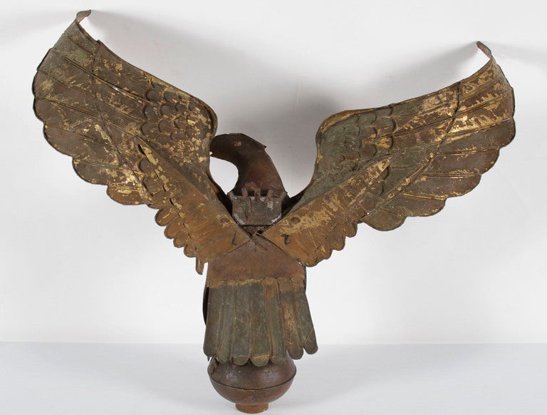 Large and Impressive Antique Molded Copper Eagle, New York City, 1890s 1