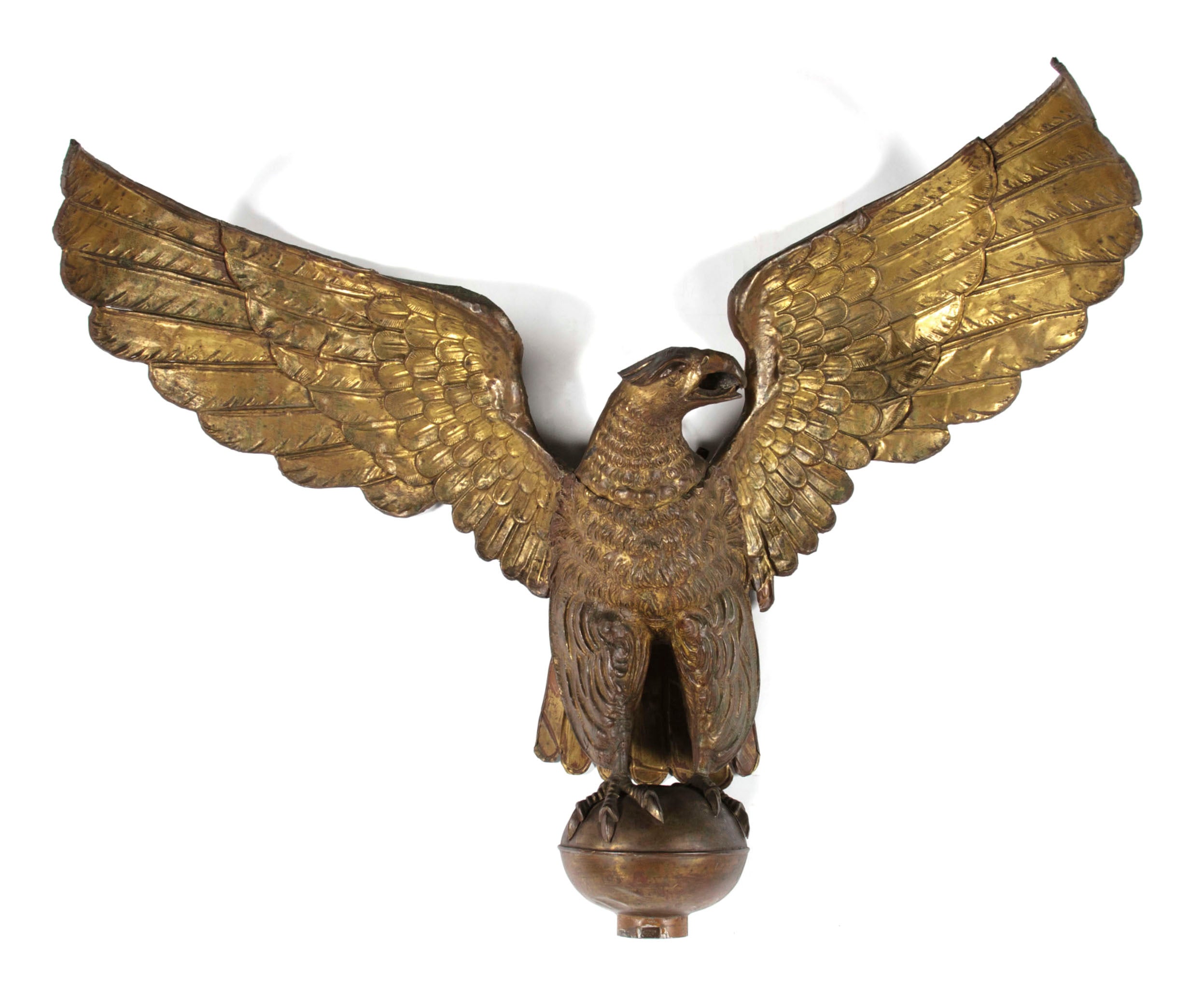 Large and Impressive Antique Molded Copper Eagle, New York City, 1890s