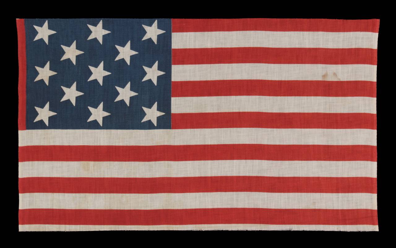 Very Rare Printed Example of a 13 Star Flag, 1876-1898