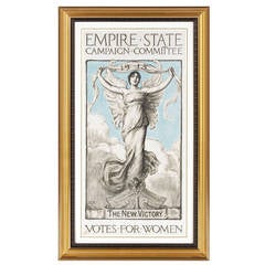 Rare affiche de Suffragette, conçue par l'artisan espagnol-américain F. Luis Mora