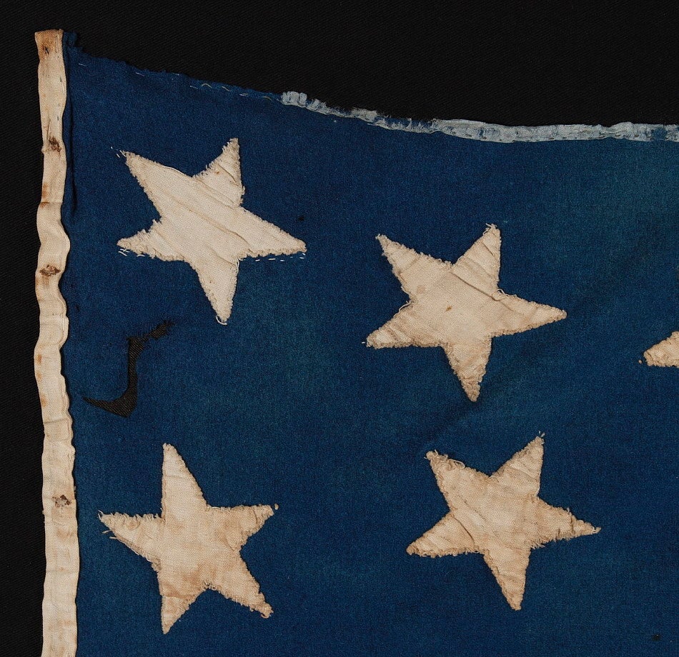 36 Star Homemade Flag of the Civil War Era In Good Condition In York County, PA