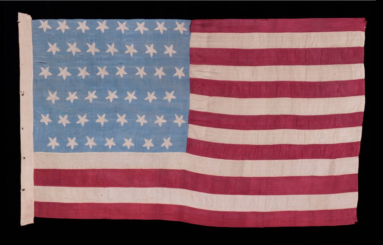 45 Wonderful Hand-Embroidered Stars with a Homemade Silk Flag
