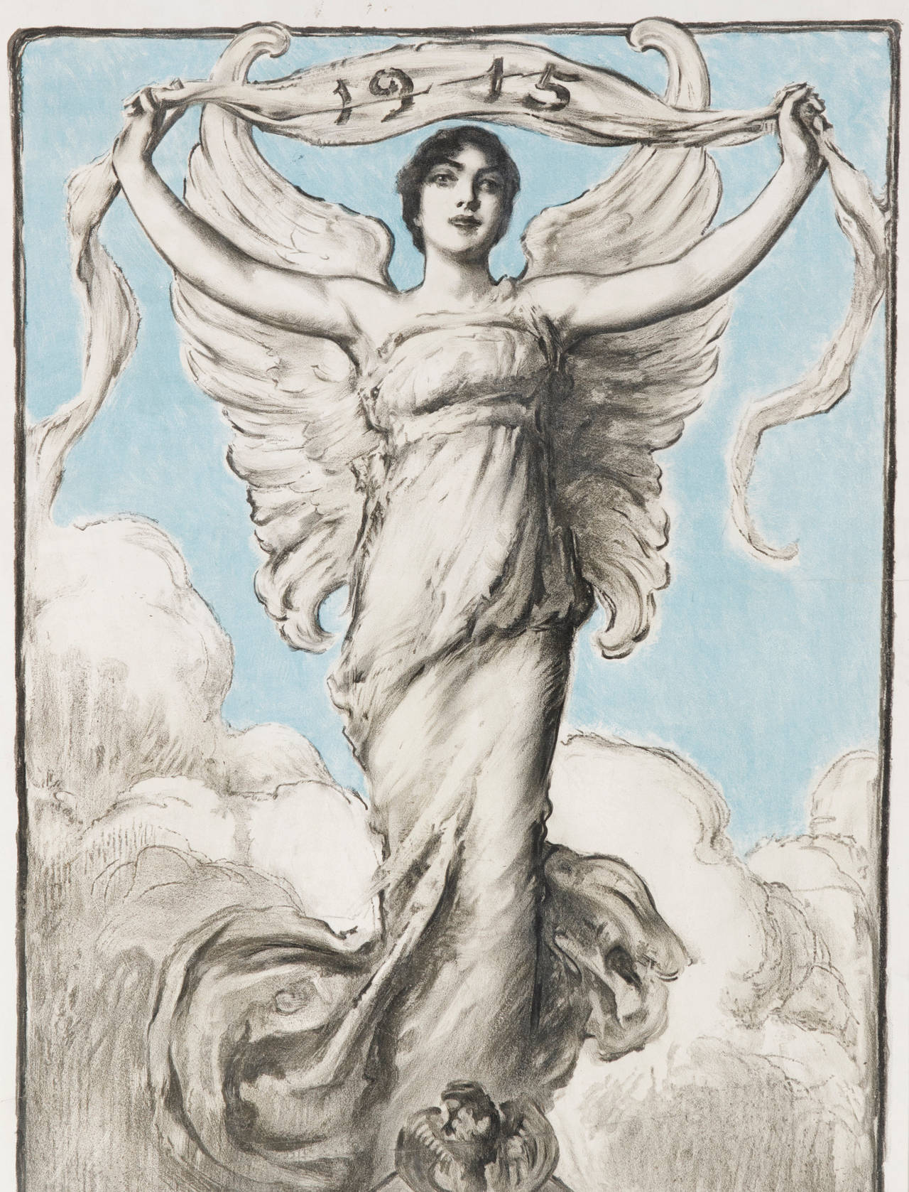 RARE SUFFRAGETTE POSTER, DESIGNED BY SPANISH-AMERICAN ARTIST F. LUIS MORA FOR THE EMPIRE STATE (NEW YORK) CAMPAIGN COMMITTEE, ORGANIZED BY CARRIE CHAPMAN CATT, 1915:

This very rare and boldly graphic poster, with its Art Nouveau sensibility, was