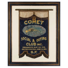 Silk Banner with Gilded and Hand-Painted Lettering and Bullion Trim