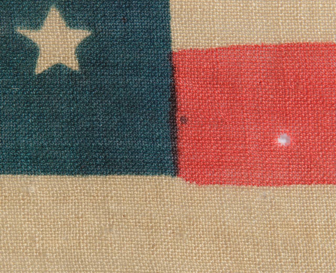 Early 20th Century 46 Star U.S Military Camp Color, Press-Dyed Wool Flag