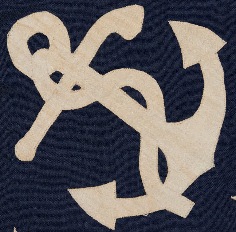 19th Century Antique American Private Yacht Flag, Marked US Army Standard Bunting, 1895-1910
