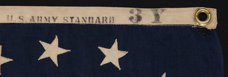 Antique American Private Yacht Flag, Marked US Army Standard Bunting, 1895-1910 1