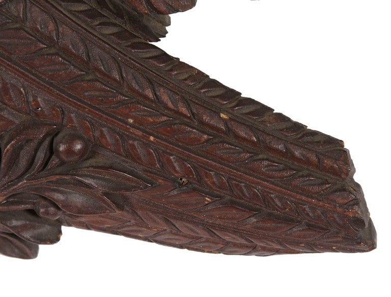 19th Century Expertly Carved, Solid Walnut, American Eagle w/ Exceptional Surface, 1830-1860