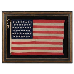 Antique 45 Hand-Sewn Flag with Single-Appliqued Stars