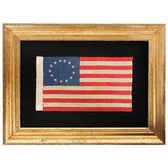 13 Stars, Hand-Embroidered Betsy Ross Granddaughter Flag