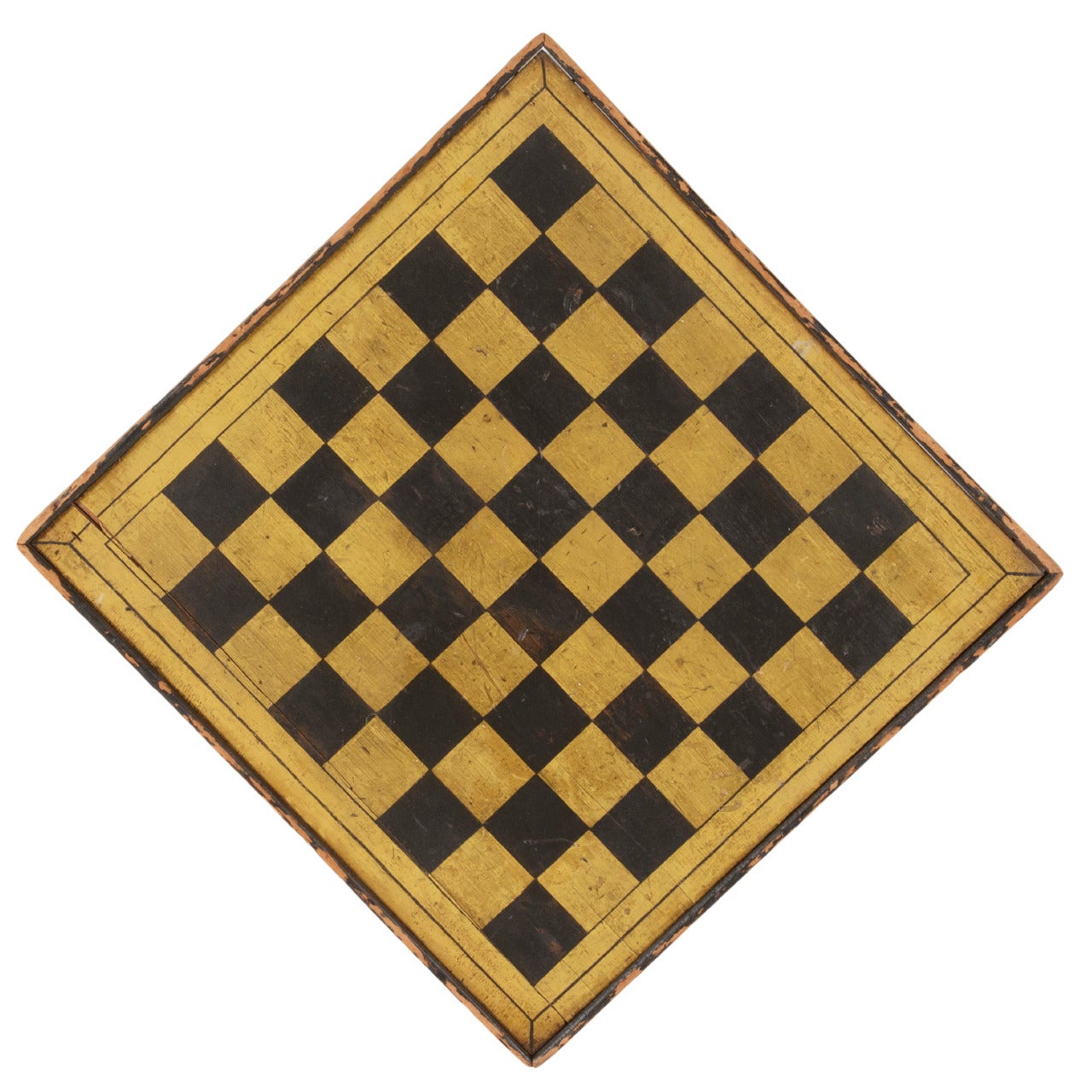 Paint-Decorated Game Board in Chrome Yellow and Black